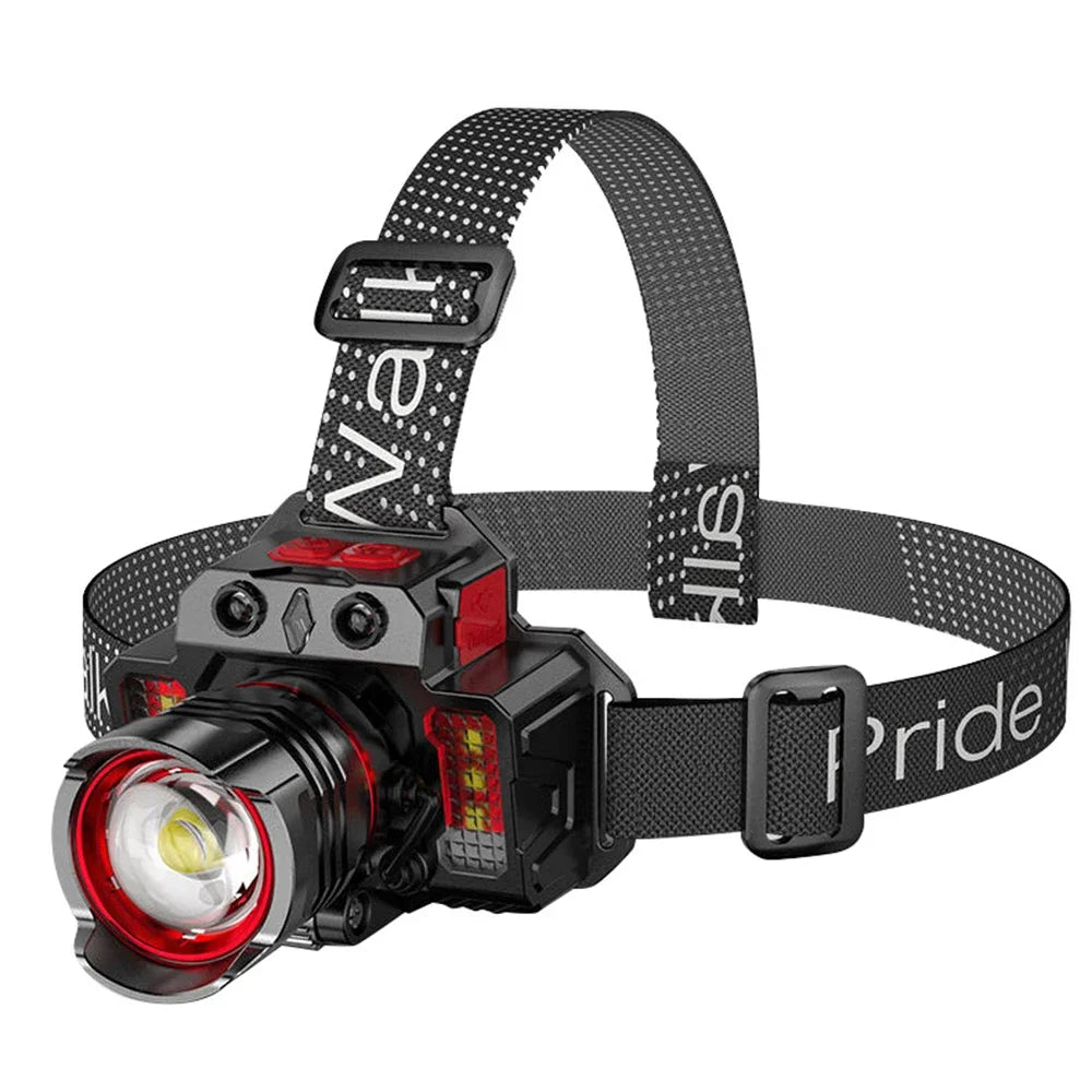 1800LM Rechargeable LED Headlamp with Sensor USB Waterproof Head Torch Camping Fishing Light