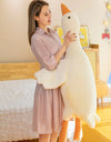 50-160cm Goose Stuffed Plush Cute Fluffy White Goose Plush Toy Kawaii Duck Sleep Pillow Cushion Soft Stuffed Animal Doll Gift
