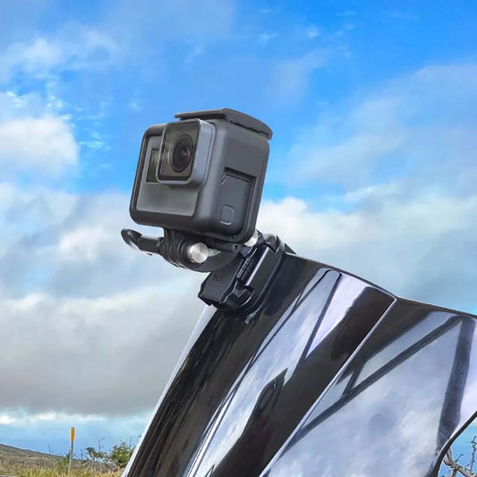 Motorcycle Windshield Aluminum Alloy Action Camera Clip Mount Adjustable Holder for GoPro DJI Insta360 Sports Cameras
