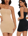 Full Slip Shapewear Women Dress Off Shoulder Bodycon Strapless Underdress Smooth Compression Body Shaper Slimming Waist