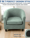 Tub Club Armchair Covers Leaves Jacquard Bar Chair Cover Solid Color Relax Single Sofa Slipcovers with Seat Cushion Cover Home