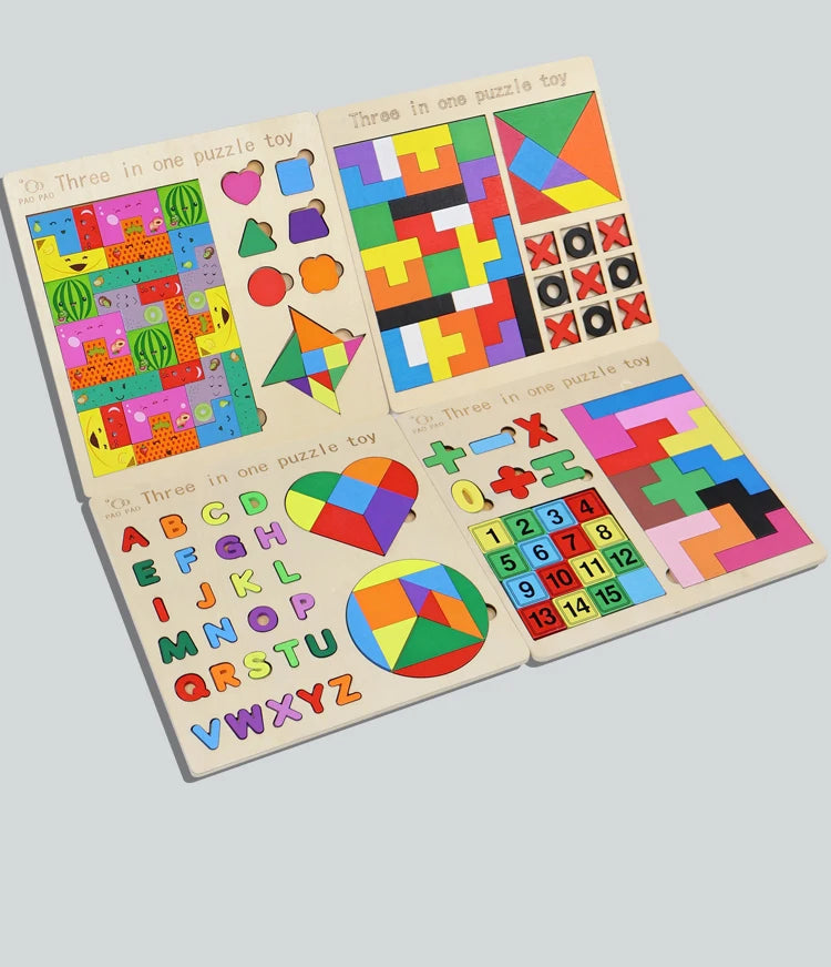 Montessori Wooden Educational Shape and Number Matching Puzzle Board
