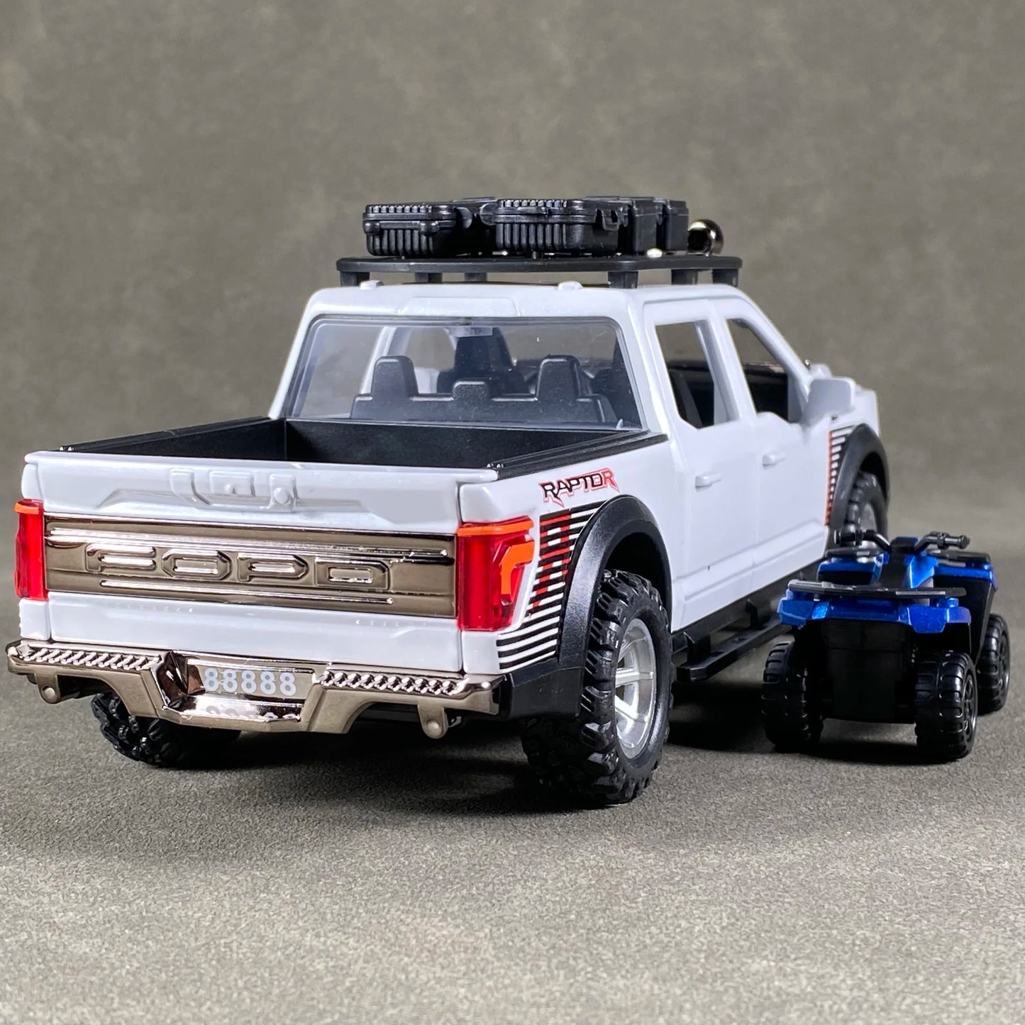 1:24 F150 Off Road Pickup Truck Alloy Diecast Metal Model Sound & Light Pull Back Toy Trendy Display Birthday Present For Friend