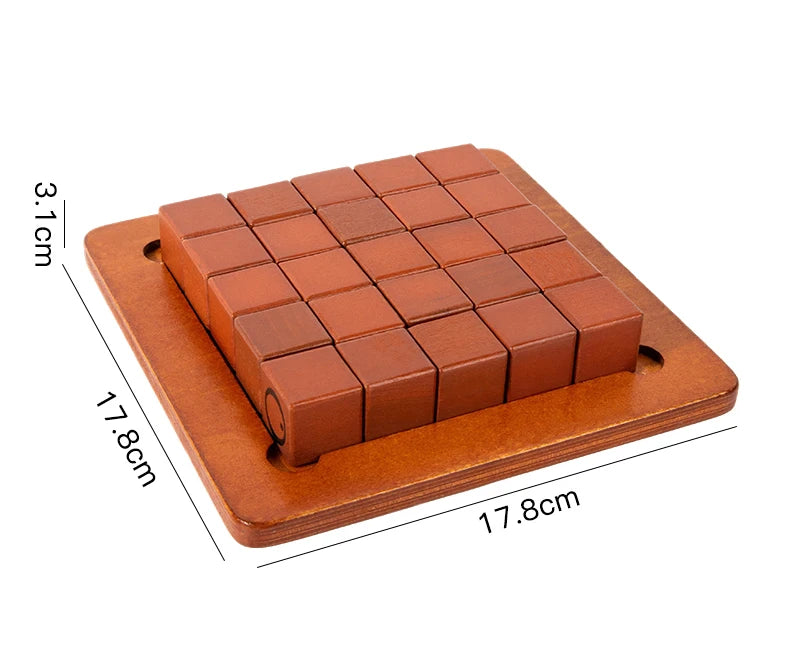 Wooden Push and Shove Tic Tac Toe Strategy Game