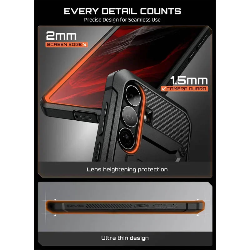 Rugged Phone Case with Screen Protector Kickstand and Belt Clip for Samsung Galaxy S26 FE