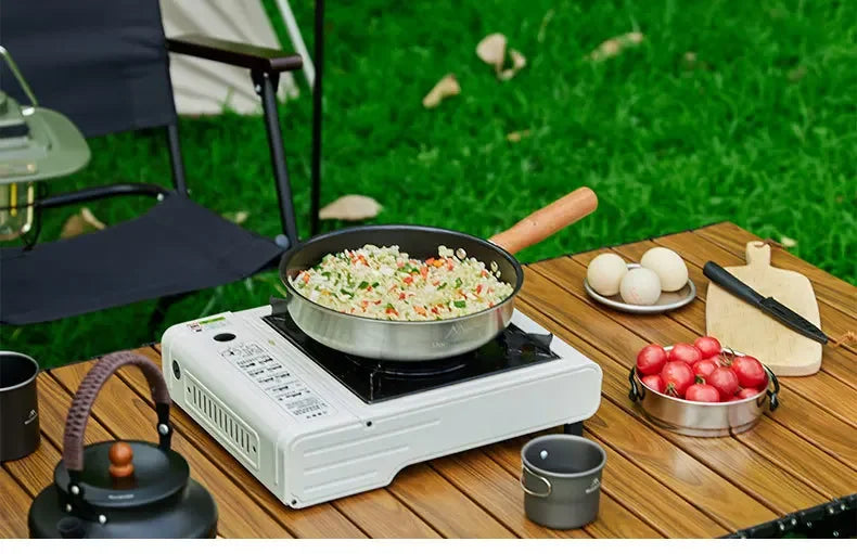 Outdoor Camping Non-stick Frying Pan Breakfast Pancake Pot  Stainless Steel Cooking Food Induction Cooker Fry Pan