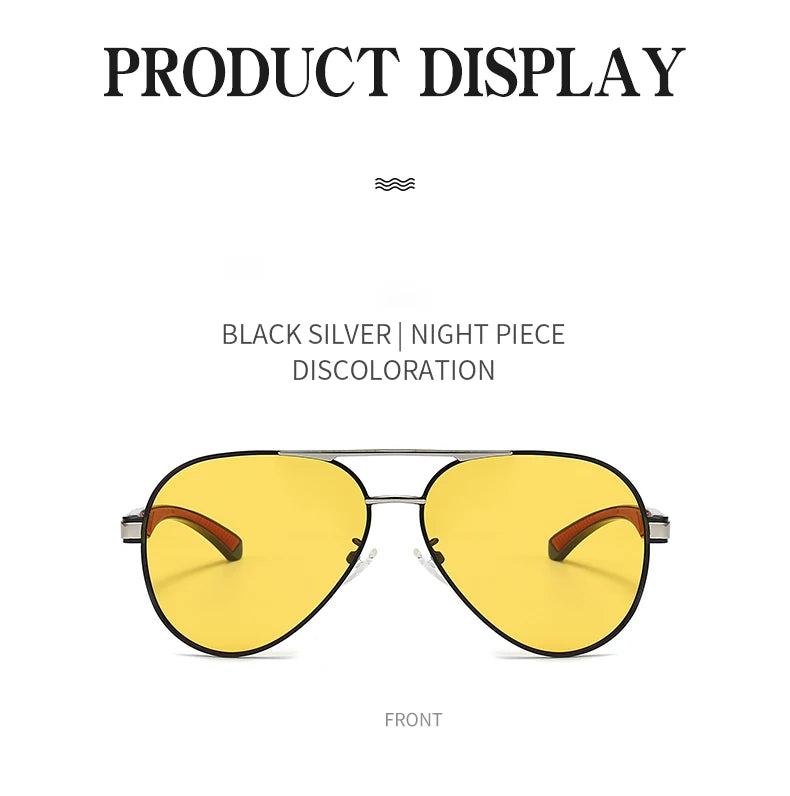 Pilot Photochromic Polarized UV400 Day Night Vision Driving Sunglasses for Men Women