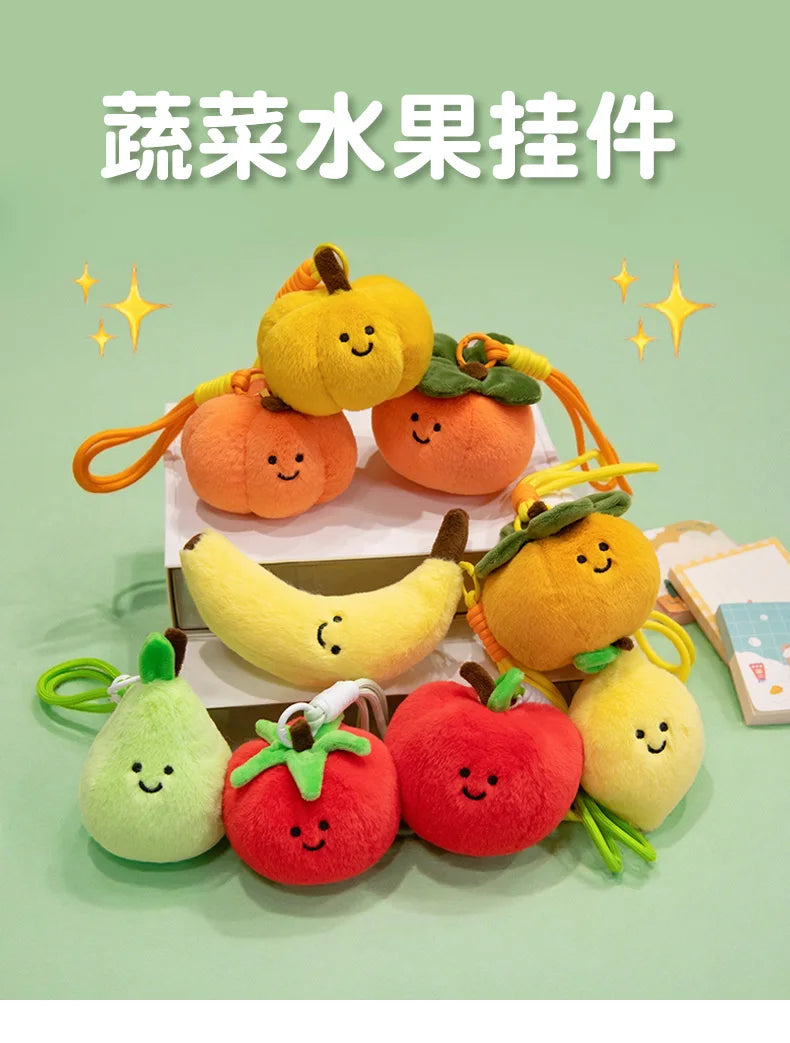 Cute Fruit and Vegetable Plush Pendant Backpack Charm
