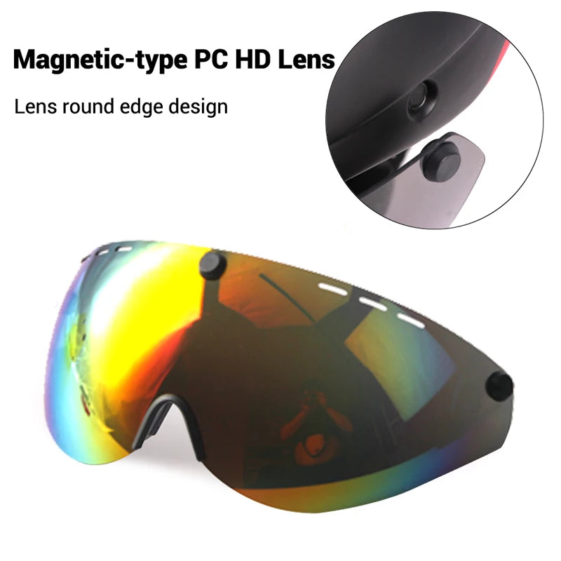 Aero Time Trial Cycling Helmet With Magnetic Lens