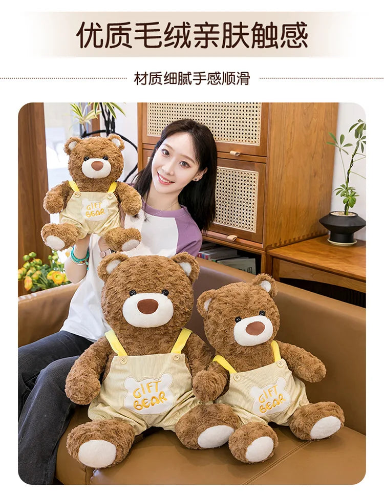 Kawaii Plush Teddy Bear Sitting Posture Stuffed Doll Soft Cute Cuddly Toy for Kids Birthday Xmas Gift Large Small Size Wholesale