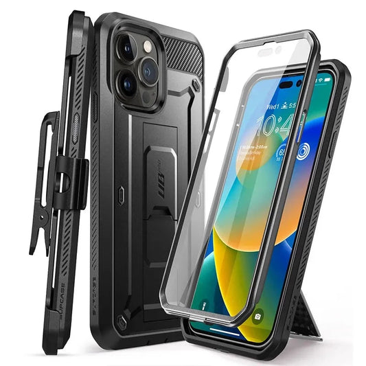 For iPhone 14 Pro Max Case 6.7" (2022) UB Pro Full-Body Rugged Holster Cover with Built-in Screen Protector & Kickstand