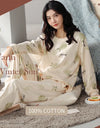 Women’s Cute Lazy Style Cotton Pajama Set – Soft, Loose Long Sleeves & Pants