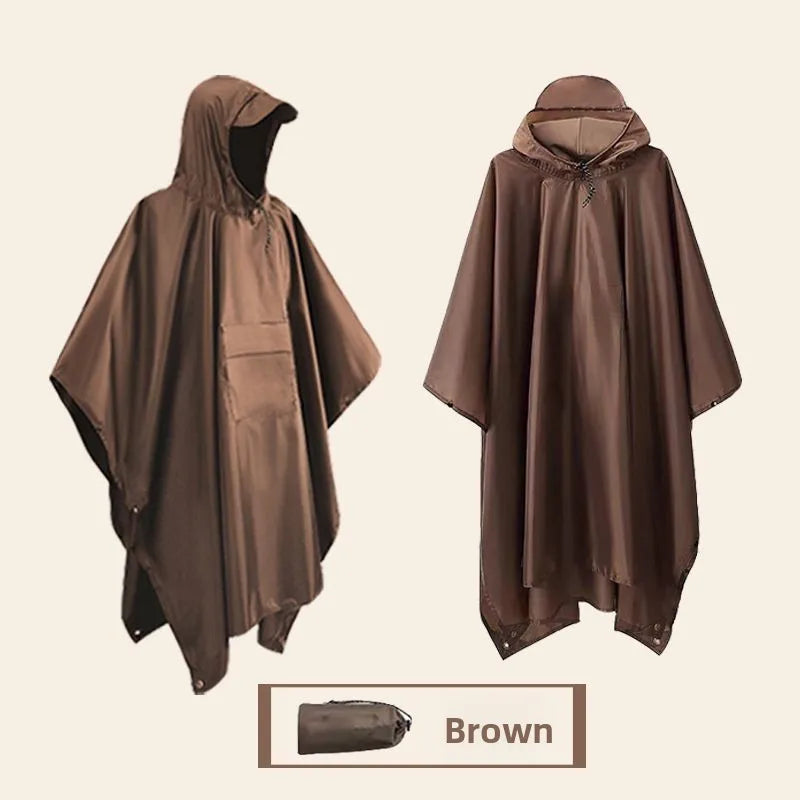 Tactical Waterproof Rain Poncho for Camping Hiking Cycling and Fishing