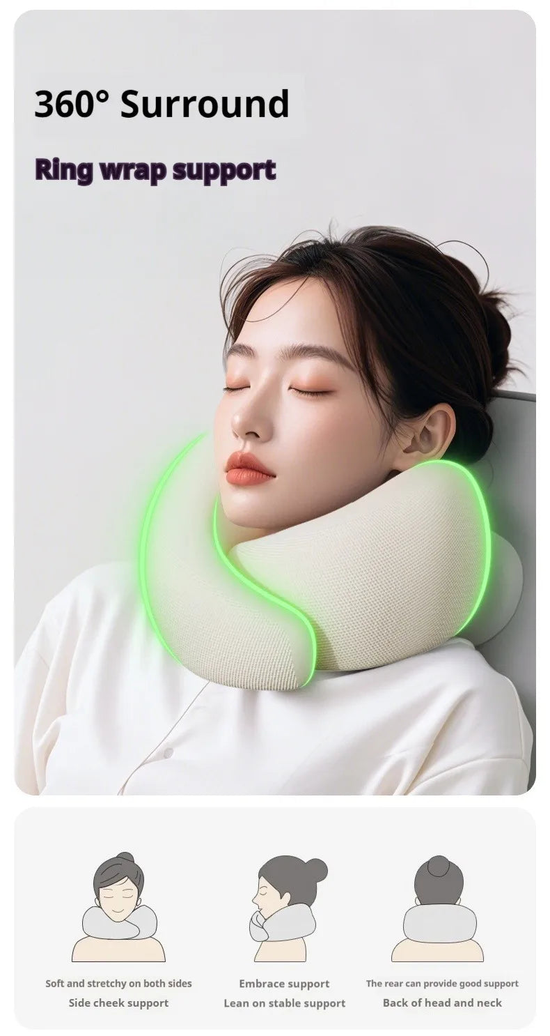 U-Shaped Neck Pillow Neck Support Slow Rebound Adjustable Travel Neck Pillow Washable Memory Foam Sleep Nap Pillows Travel Use