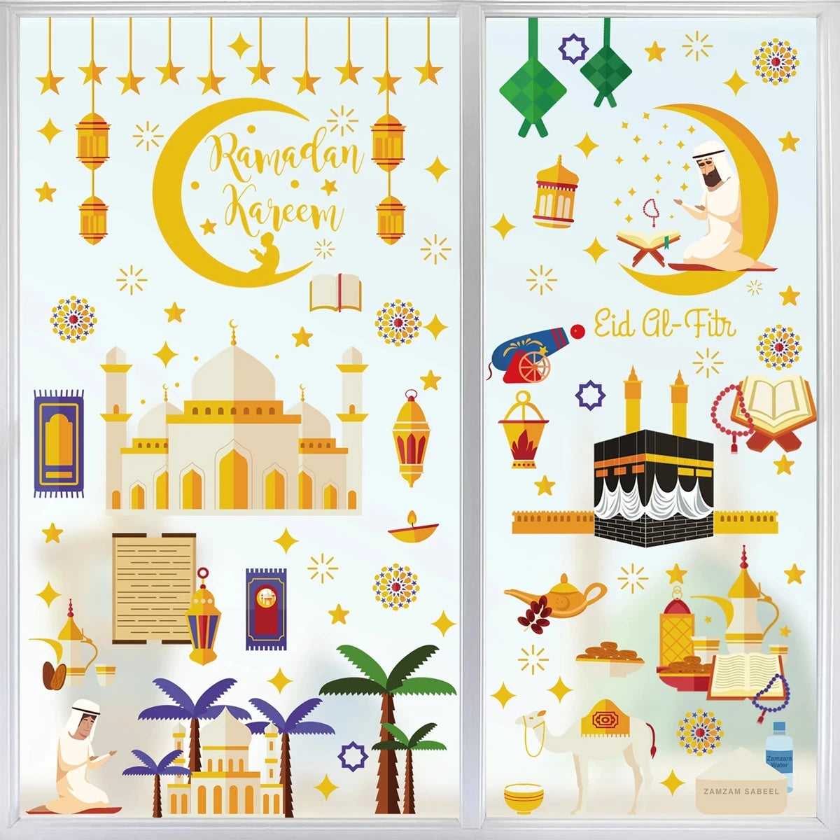 Eid Window Stickers Ramadan Decoration Eid Mubarak Decor