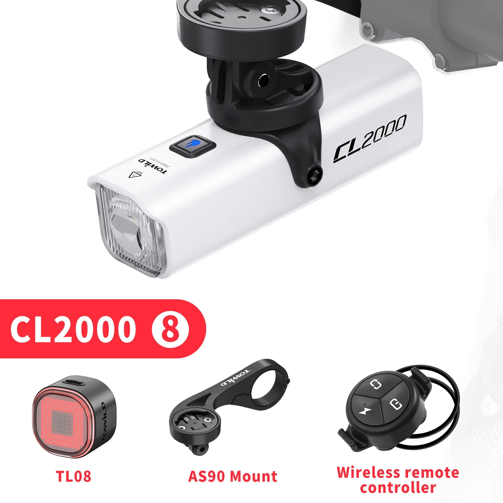 CL2000 Bicycle Light With Cut-off Line Beam 2000LM Rechargeable 5000mAh Led Bike Front Lights IPX6 MTB Cycling Headlights