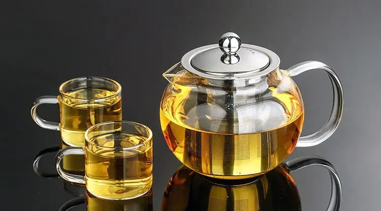 High Quality Heat Resistant Glass Tea Pot with Infuser 900ml Flower Tea Coffee Teapot