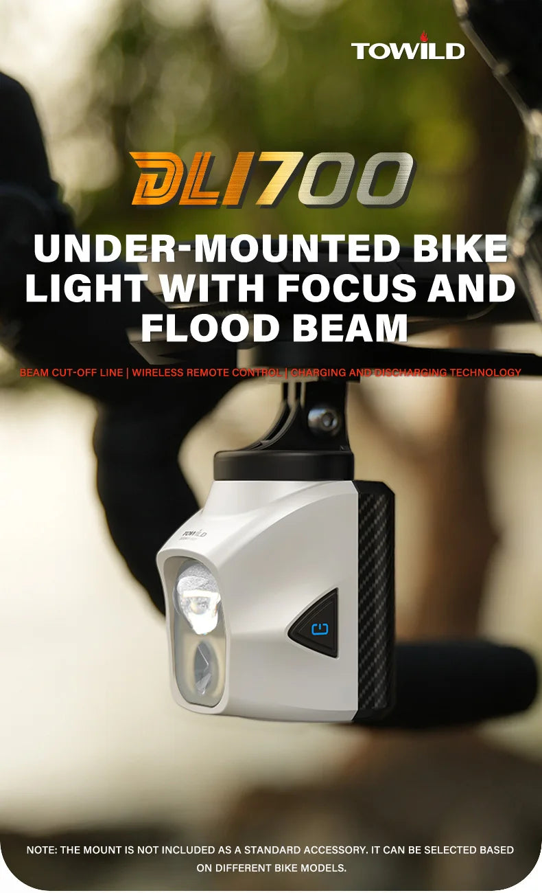 DL1200S/DL1700 Bicycle Light With Cut-Off Line Beam1900LM Rechargeable Front Light Power Bank Mtb Cycling Headlights