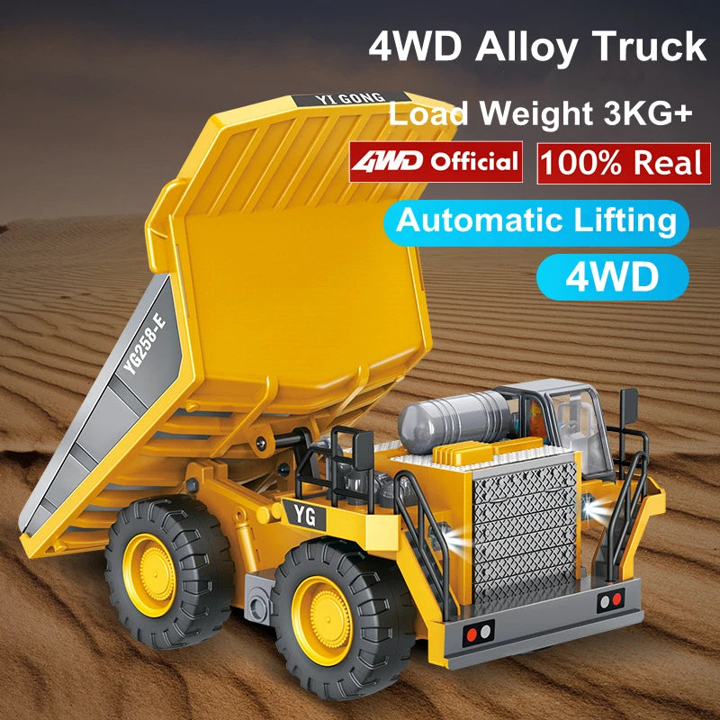 Remote Control Excavator Dump Truck Crawler Bulldozer RC Model Car Toy Alloy Simulation Construction Vehicle Gifts