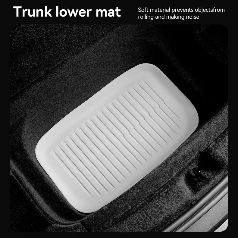 TPE Floor Mats Set with Metal Pedals for Tesla Model Y Juniper Integrated Trunk Liner All Weather Protection