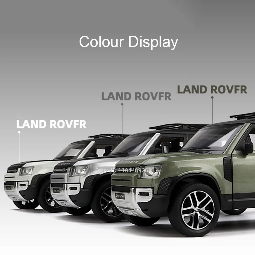 1:24 Scale Land Rover Defender Range Rover Model Car Toy Metal Diecast Sound Light Off Road Vehicles Miniature Models Boys Gifts