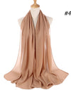 Muslim Chiffon Hijab Women Bubble Chiffon Scarf For Women Ladies Veil Muslim Islam Solid Color Malaysia Wrap Scarves