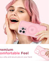 For iPhone 15 Pro Max Case Curly Wave Frame Shape Design Camera Protection Drop Shockproof Compatible with MagSafe Phone Case