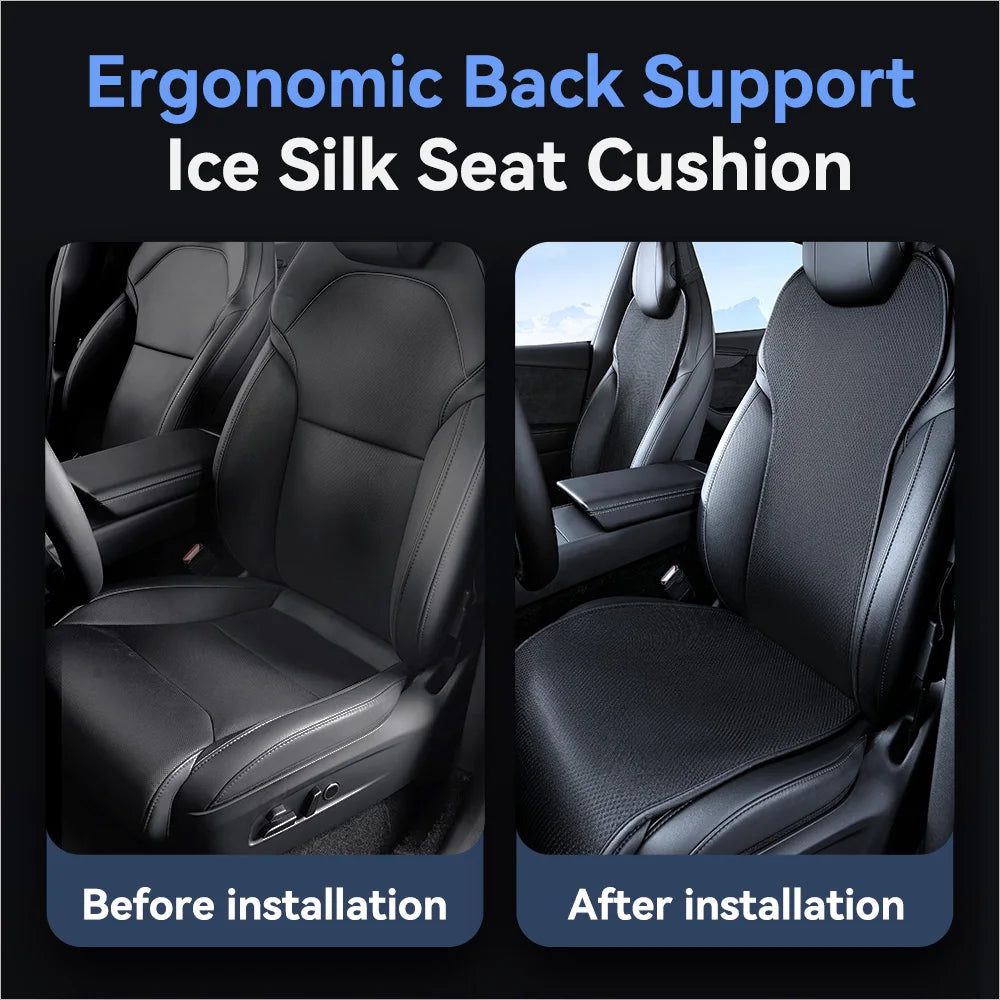 Tesla Model YL Juniper Ice Silk Seat Covers 11 Piece Set Breathable Four Season Seat Cushion Protector 6 Seat