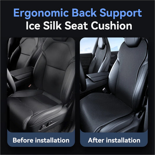 Tesla Model YL Juniper Ice Silk Seat Covers 11 Piece Set Breathable Four Season Seat Cushion Protector 6 Seat