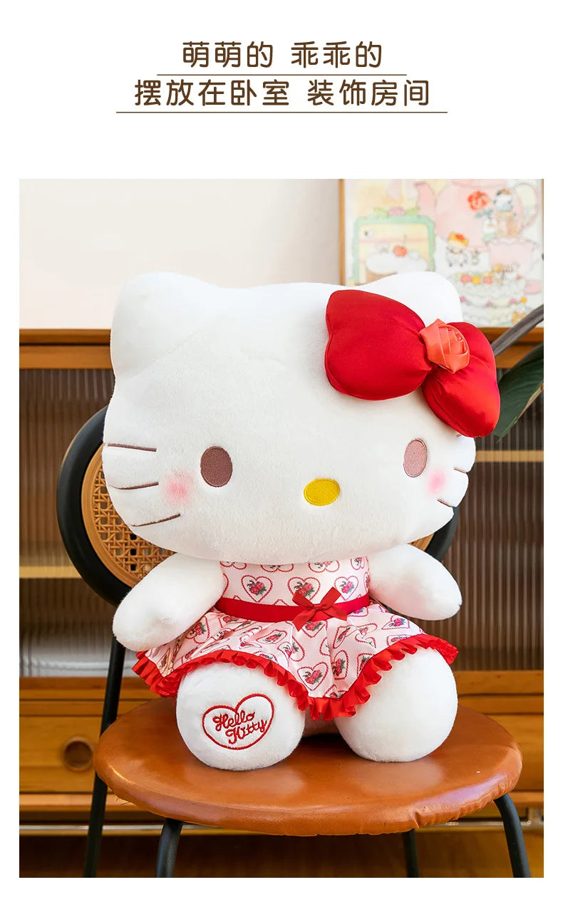 Cute Rose Cat Character Plush Stuffed Doll Toy