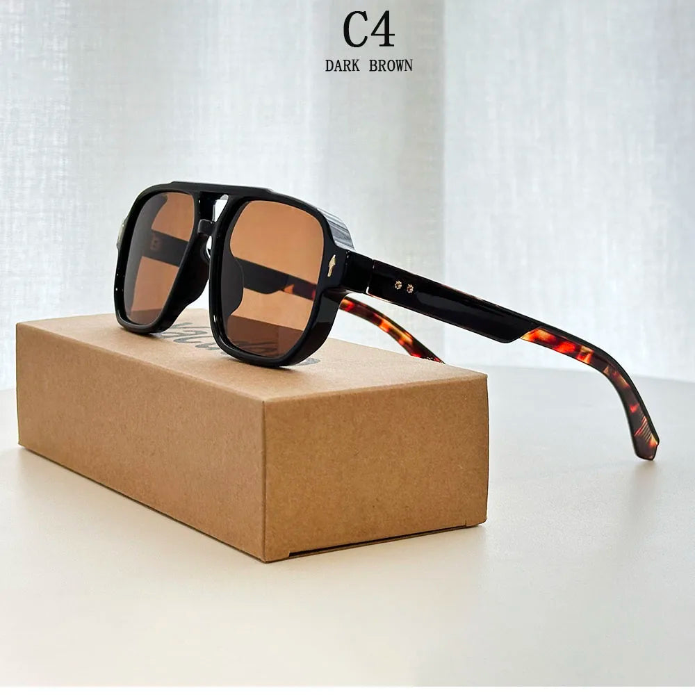 Vintage Square Sunglasses With UV400 Protection