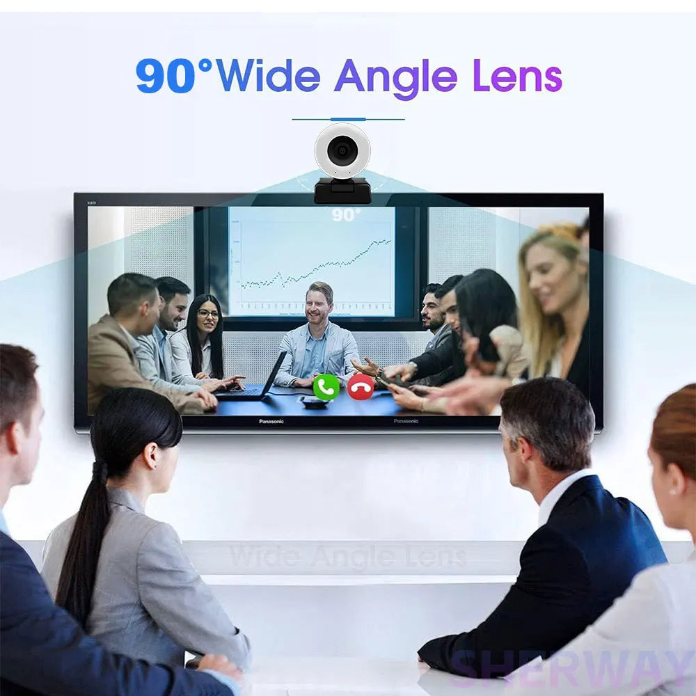 2K Streaming Webcam with Ring Light Autofocus Living Stream Camera 1080P USB Camera with Mics for Tiktok/YouTube Live Broadcast