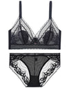 Women’s Lace Transparent Rabbit Ears Bra & Panties Set – Soft, Thin Push-Up Lingerie