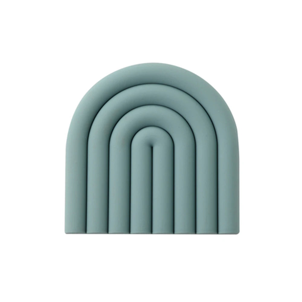 Non-Slip Rainbow Shape Tableware Insulation Mat Silicone Heat insulation Pad Tableware Placement Stackable Coffee Cup Coasters