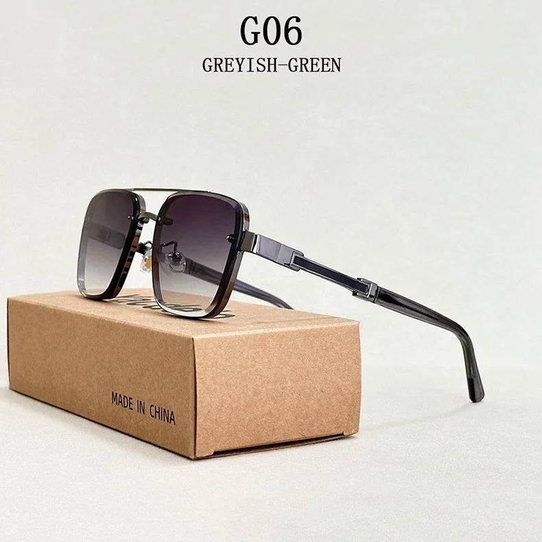 Square Alloy Frame Sunglasses With UV400 Protection