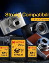 KODAK SD Cards for Camera 100MB/s High Speed Memory Card 256GB 128GB 64GB SDXC C10 A1 U3 V30 UHS-I sdcards for 4K HD SLR DV