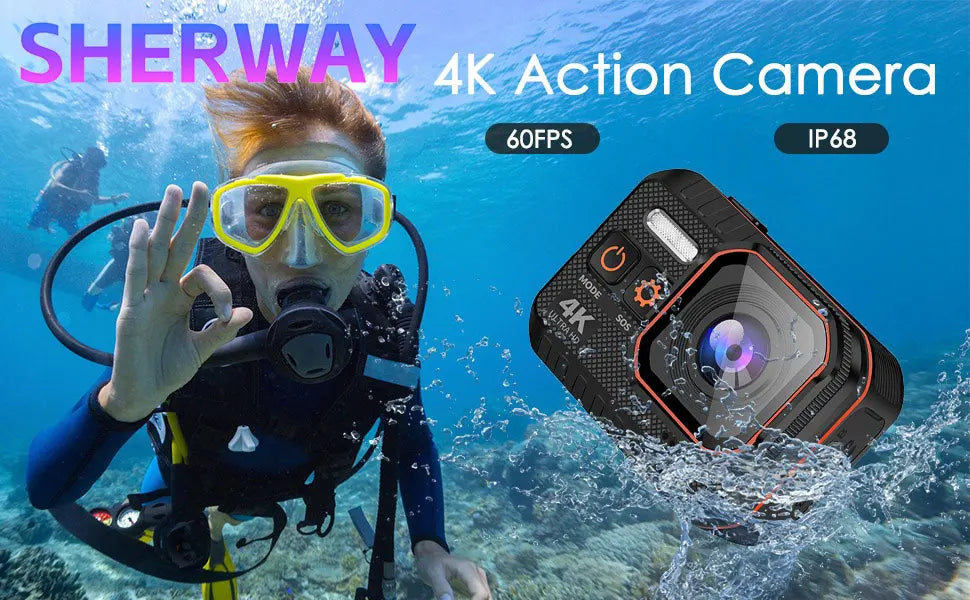 4K 60FPS Mini Action Camera Wifi Outdoor Sport Anti Shake 170° Wide Angle Waterproof Camera Pro Bike Motorcycle Helmet Body Cam