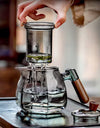 600ml Wooden Handle Hexagonal Glass Teapot with Tea Infsuer  Houshold Brewing Tea Pot Tea Ceremony Tea Maker Teaware