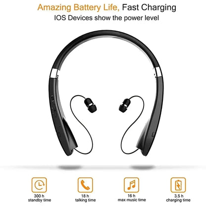 Xiaomi SX-991 Wireless Bluetooth Headset Neckband Foldable Headphones Retractable Earbuds Noise Cancelling Hifi Stereo Earphones