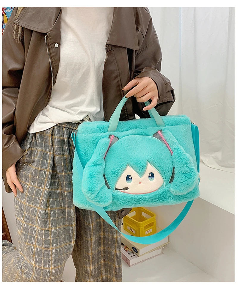 Kawaii Anime Character Plush Messenger Bag Soft Shoulder Bag