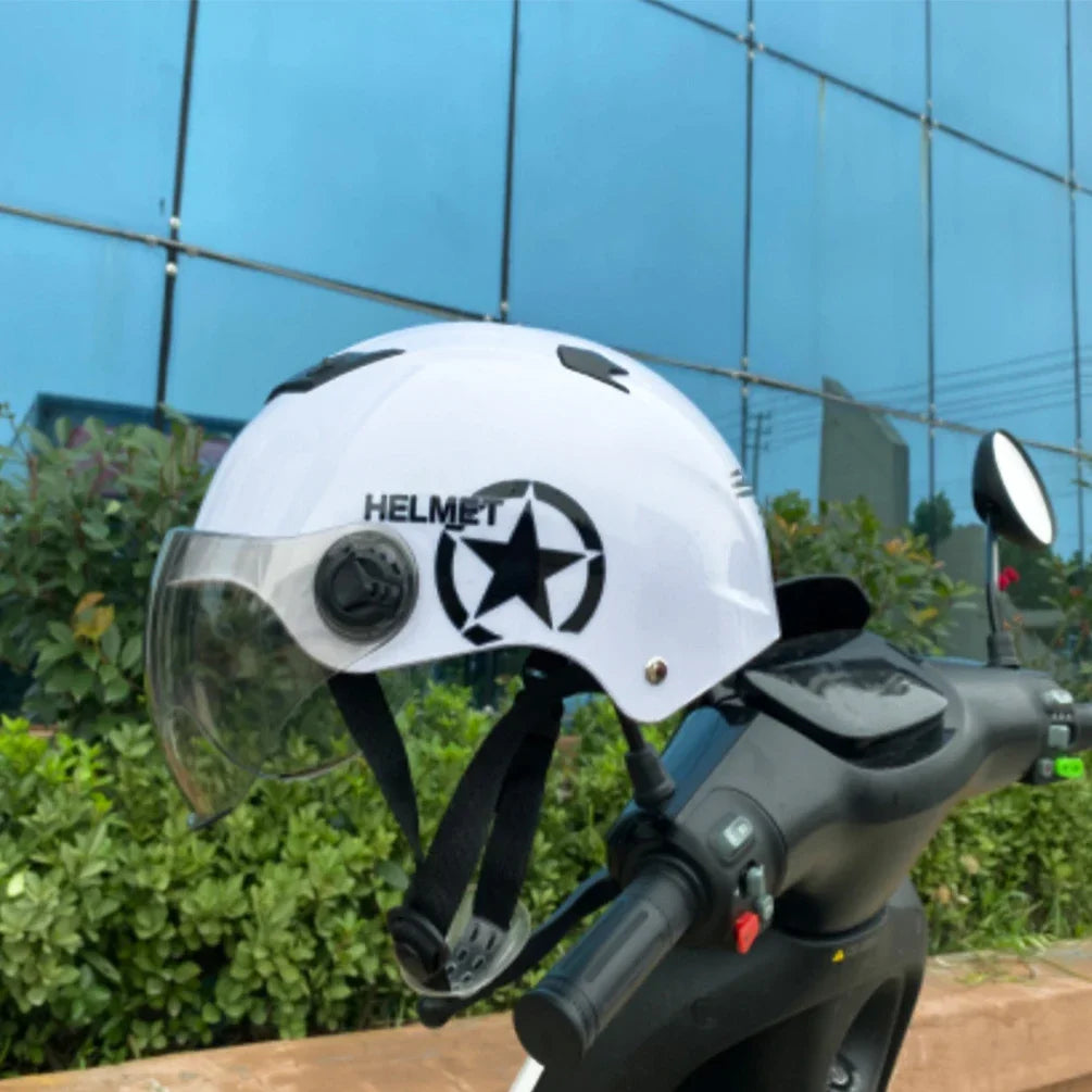 Cyclist Helmet Bicycle Helmet  Anti-UV Helmet Electric Motor Car Scooter Bike Open Face Half Helmet for Men Women