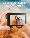 5K Action Camera 4K 60FPS 2" IPS Dual Touch Screen 4X Zoom Pro Action Cam 30M Waterproof WiFi Sports Camera with Remote Contro