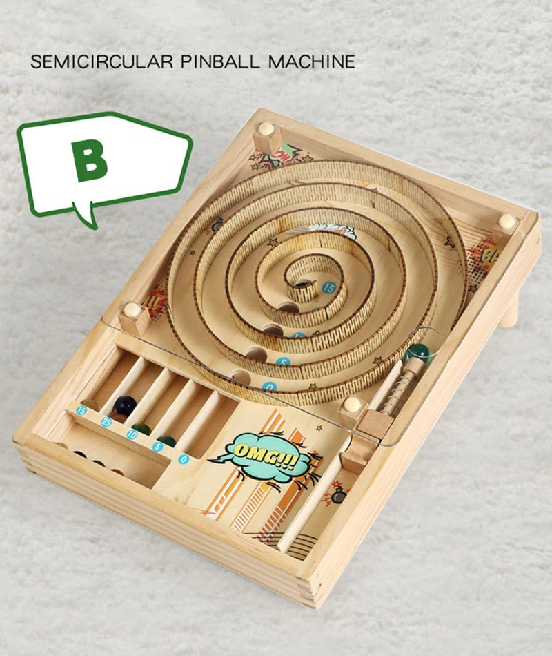Wooden Pinball Table Game – Party & Brain Teaser Toy