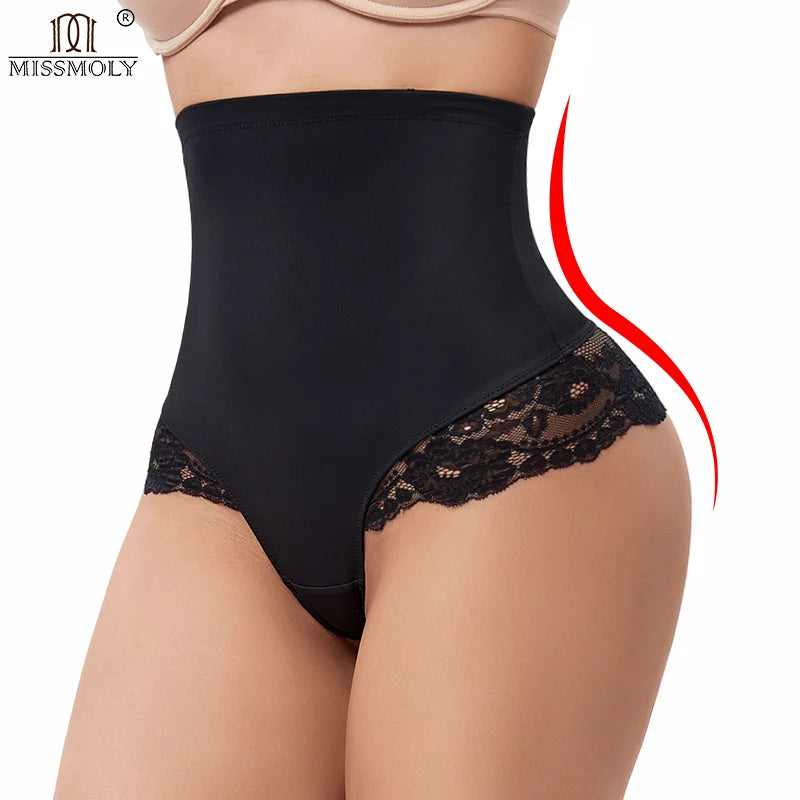 Thong Control Panties For Women High Waist Butt Lifter Shapewear Lace Tummy Slimming Lingeries Body Shaper Fajas