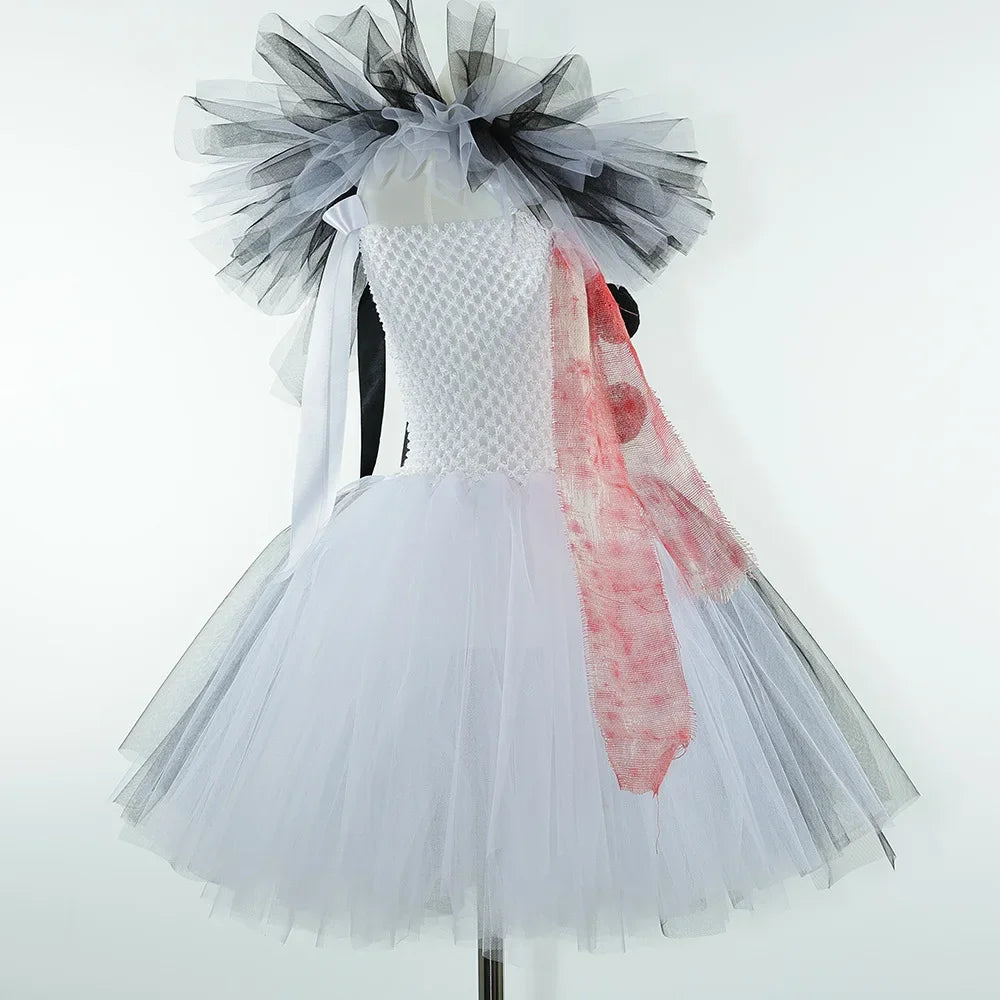 Killer Clown Costume for Girls Halloween Fancy Tutu Dress Blood Scary Art The Clown Terrifier Costume for  Carnival Clothes