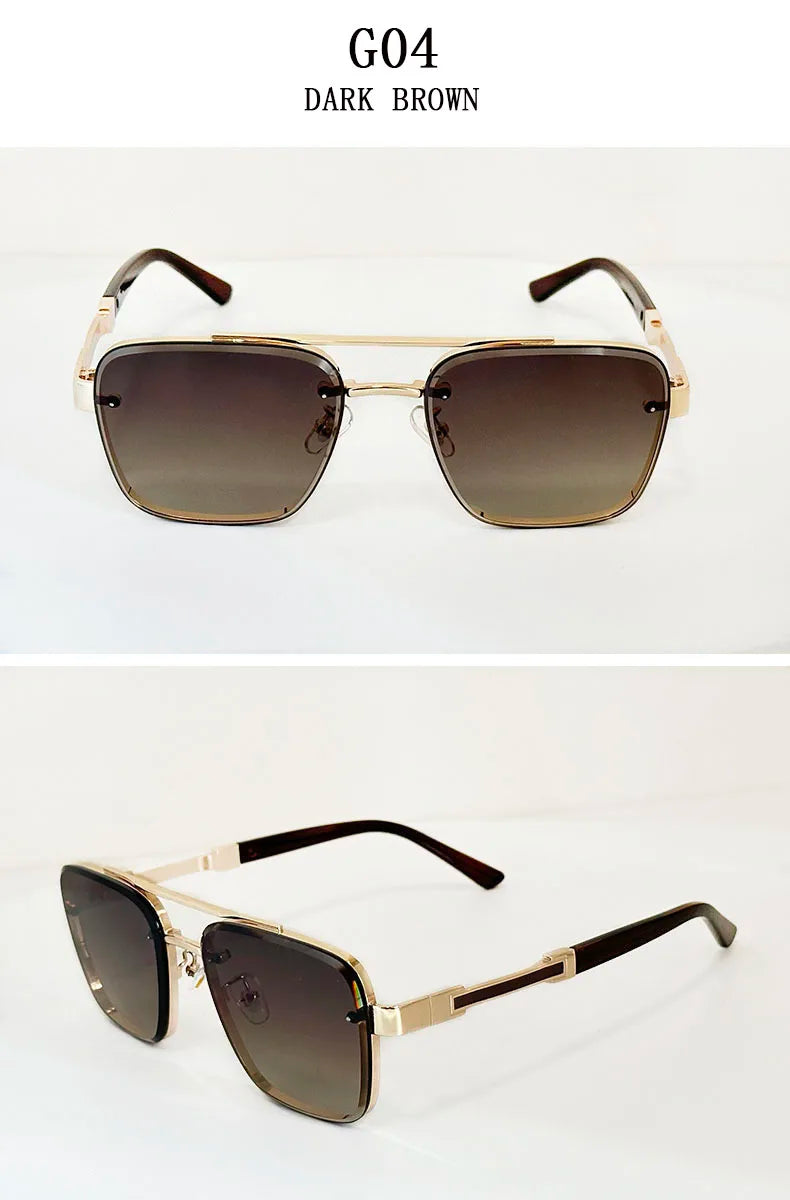 Square Alloy Frame Sunglasses With UV400 Protection