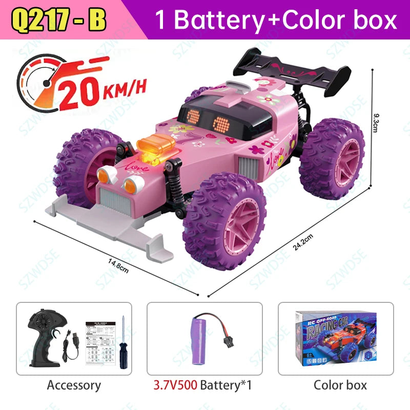 High Speed RC Car With LED Lights Sports Off-road 2.4GHz Remote Control Climbing Vehicles Cars Toys for 's Toy