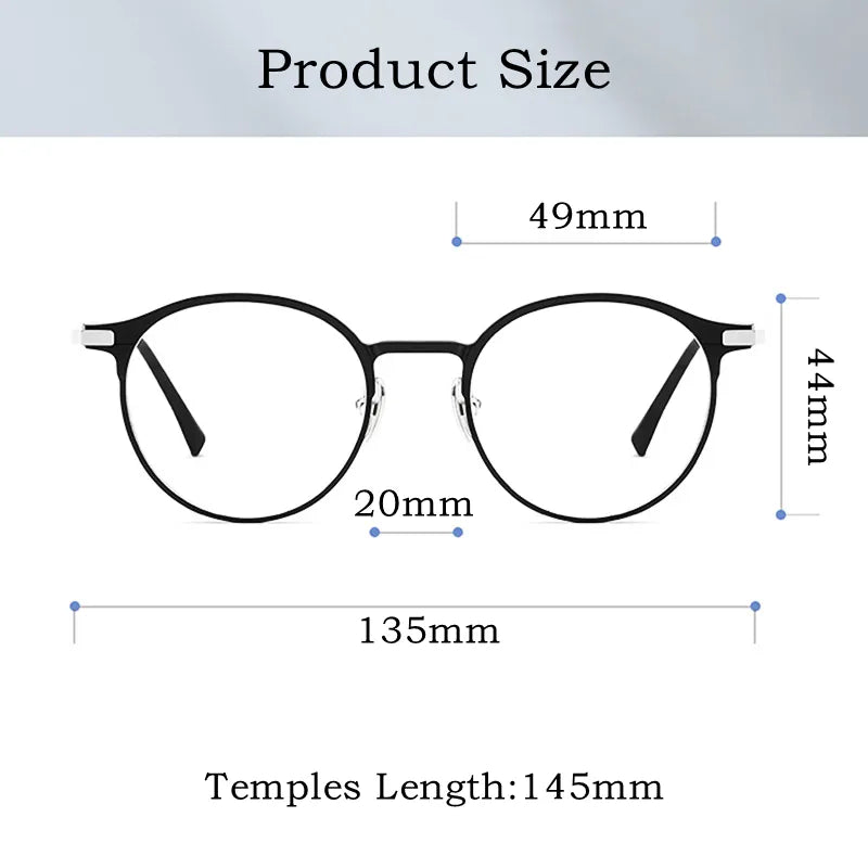 Ultra-light Fashion Glasses Retro Round Pure Titanium Optical Prescription Eyeglasses Frame Men And Women L5086M