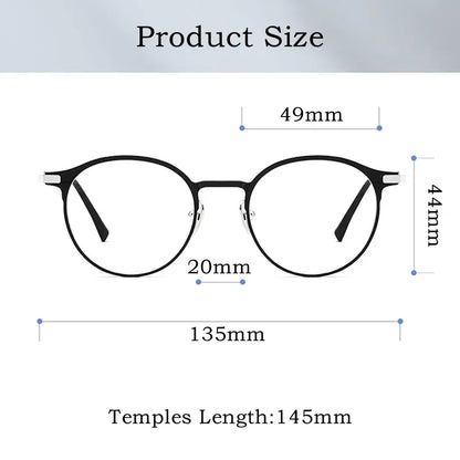 Ultra-light Fashion Glasses Retro Round Pure Titanium Optical Prescription Eyeglasses Frame Men And Women L5086M