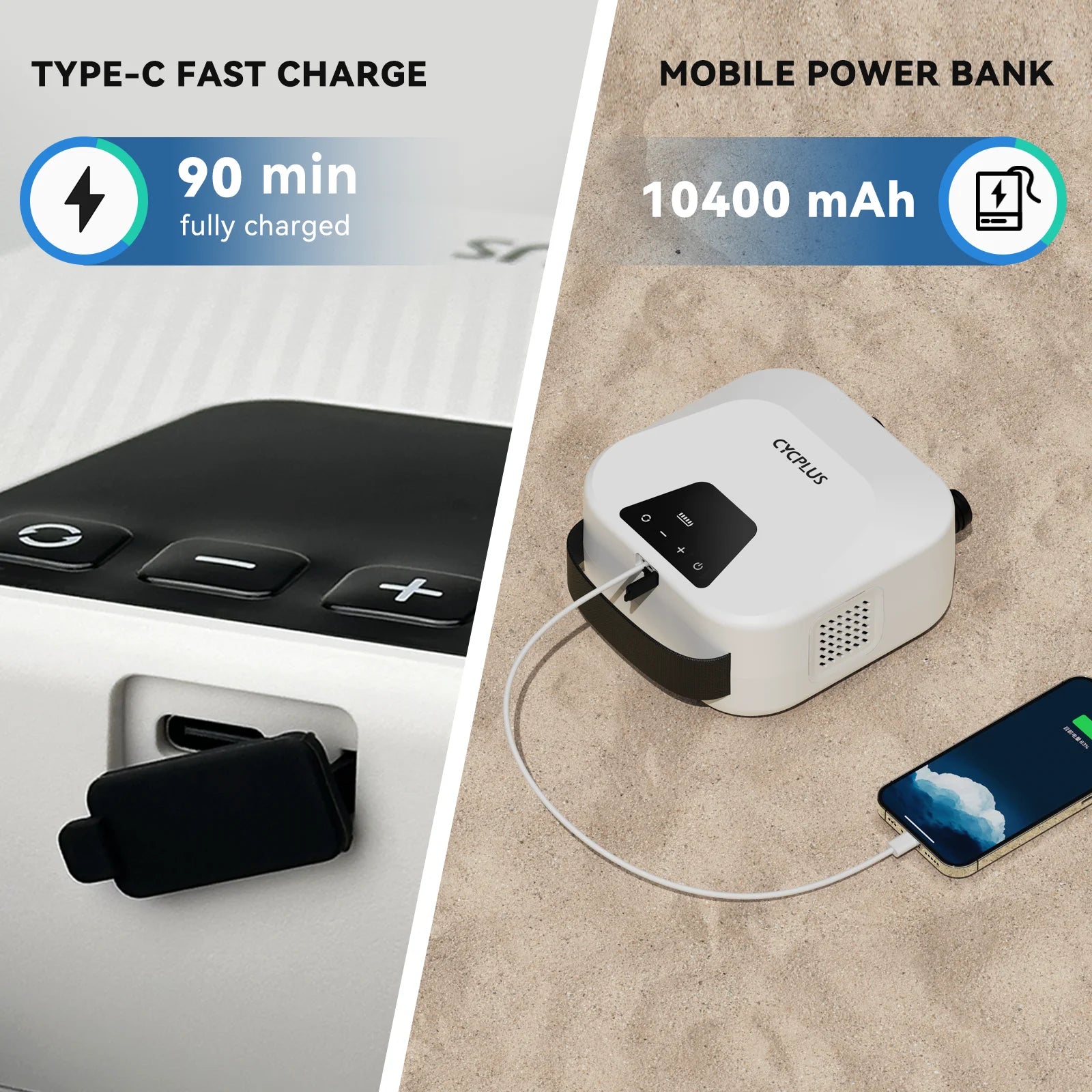 Rechargeable SUP Pump Boat Accessories Stand Up Paddle 20PSI Wilreless Inflatable PVC Pump for Kayak  Surfing Kite Mattress Tent